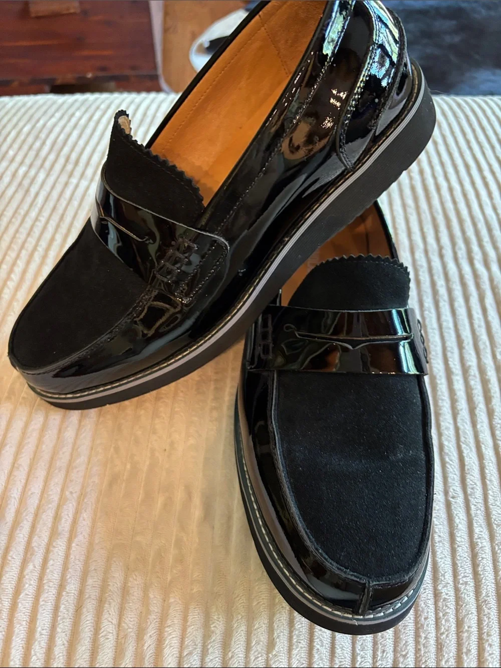 Marc NOLAN men’s patent leather / suede loafer